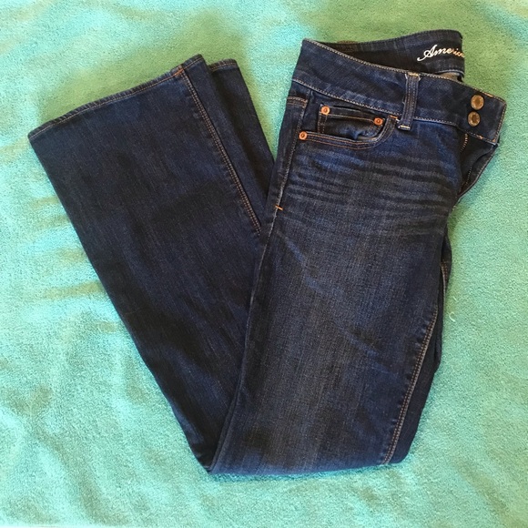 American Eagle dark-wash mid-rise Bootcut Jeans size 8 - Picture 3 of 7